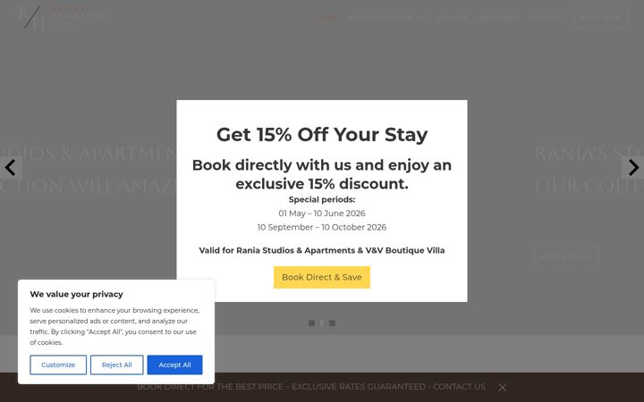 Screenshot of kefalonianholidaycollection.com