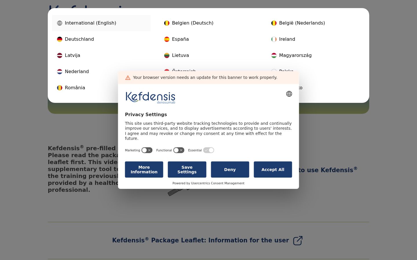 Screenshot des Einwilligungsbanners vor jeglicher Interaktion