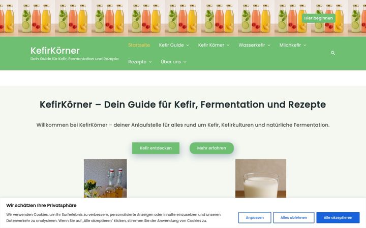 Screenshot of kefirkoerner.de