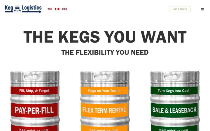 Screenshot of keglogistics.com