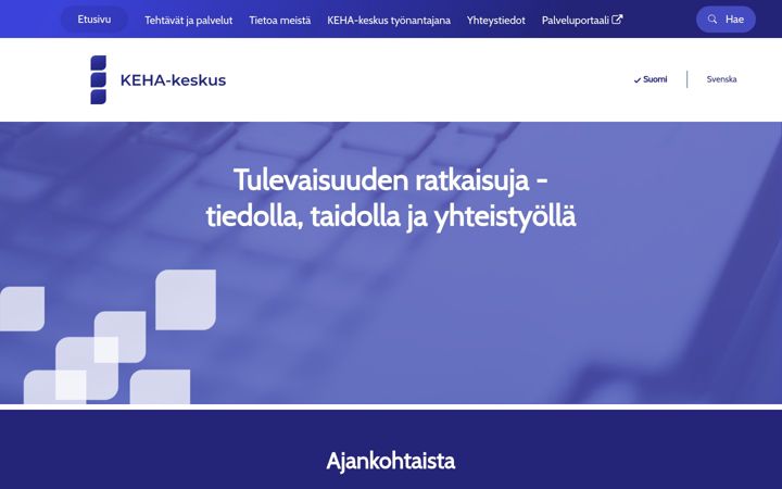 Screenshot stránky keha-keskus.fi