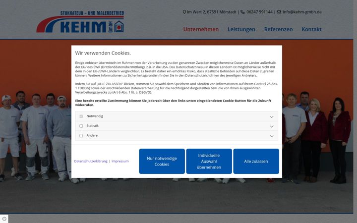 Screenshot of kehm-gmbh.de