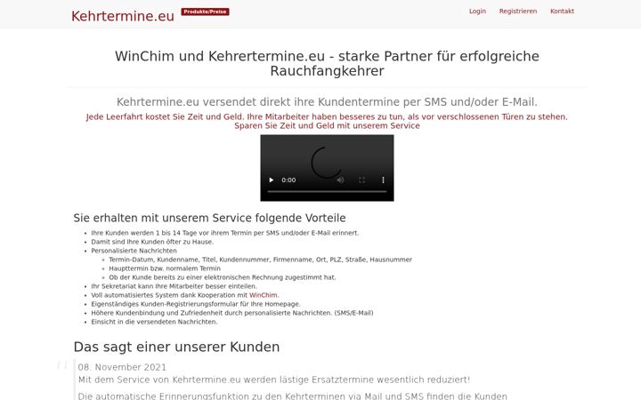 Screenshot of kehrtermine.eu