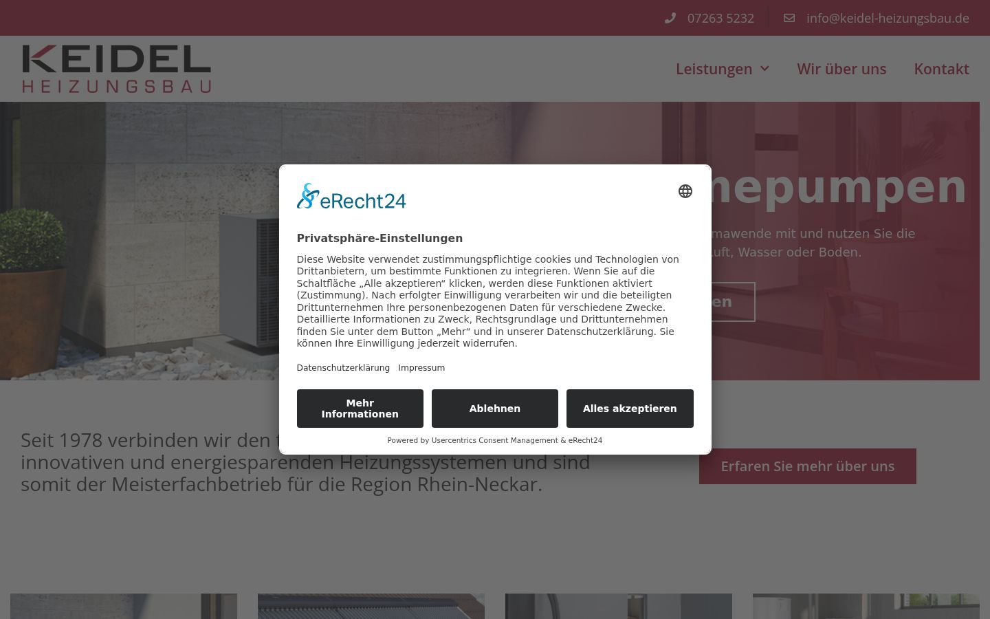 Screenshot del banner di consenso mostrato prima di qualsiasi interazione