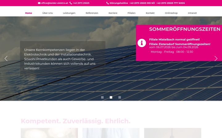 Screenshot von keider-elektro.at