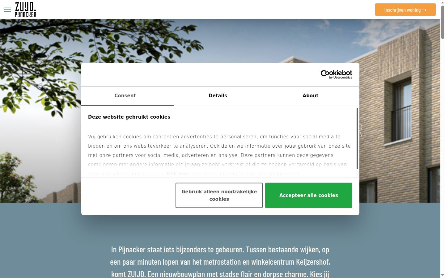 Screenshot del banner di consenso mostrato prima di qualsiasi interazione