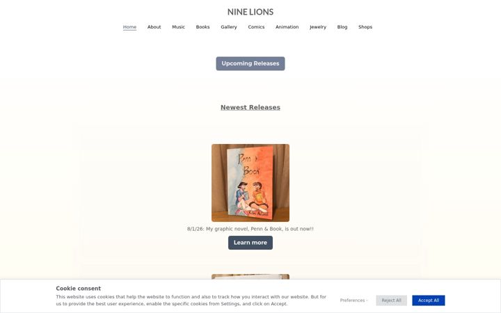 Screenshot of keilanimcconnellart.com