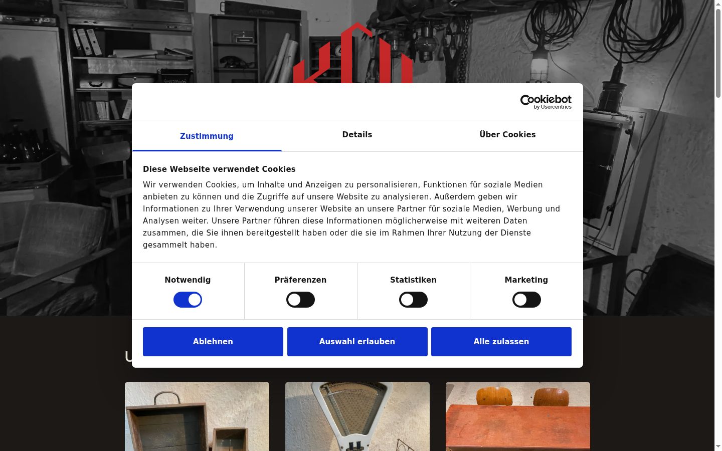 Screenshot of the consent banner shown before any interaction