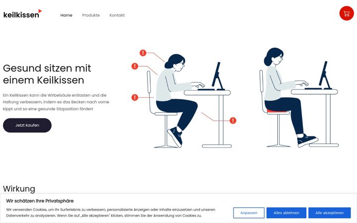 Screenshot of keilkissen.de