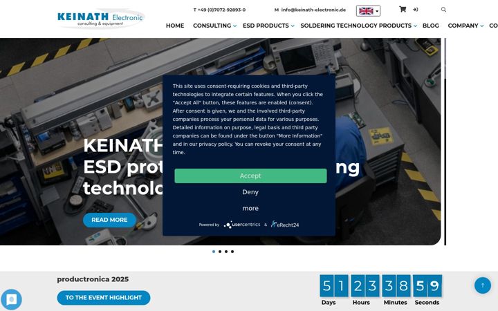 Screenshot of keinath-electronic.com