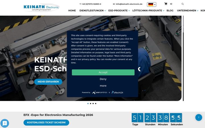 Screenshot of keinath-electronic.de
