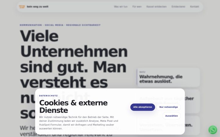 Screenshot of keinwegzuweit.com