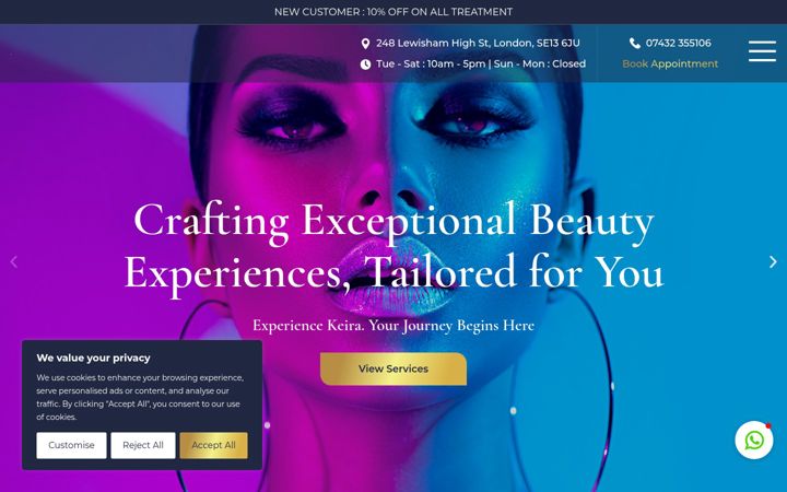 Screenshot of keiralondon.com