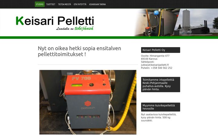 Screenshot of keisaripelletti.fi