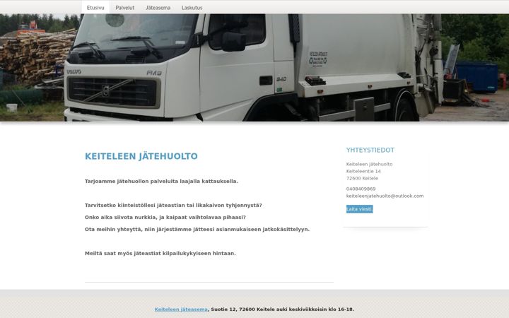 Screenshot of keiteleenjatehuolto.fi