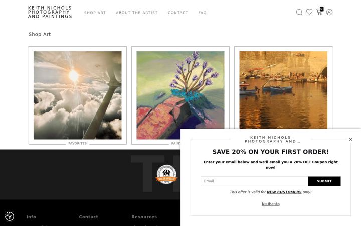 Screenshot of keithnicholsart.com