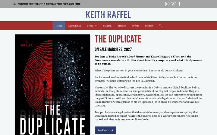 Screenshot of keithraffel.com