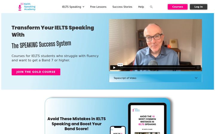 Screenshot of keithspeakingacademy.com