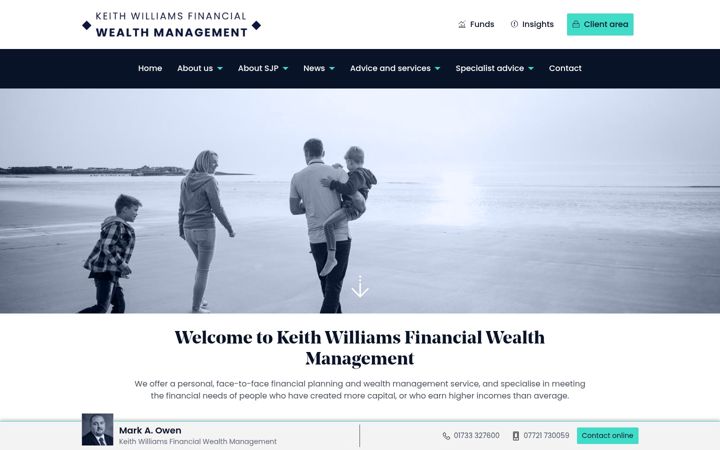 Screenshot of keithwilliamsfinancial.co.uk