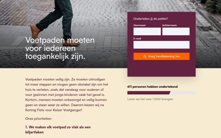 Screenshot ta' keizervoetganger.be