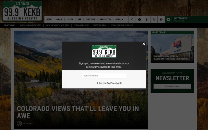 Screenshot of kekbfm.com