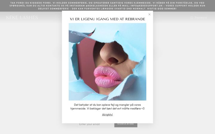 Screenshot of kekelashes.dk