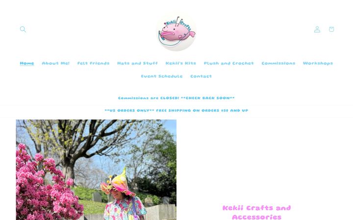 Screenshot of kekiicrafts.com