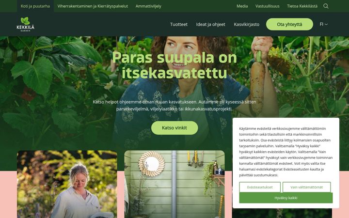 Screenshot of kekkila.fi