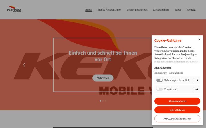 Screenshot of kekomobilewaerme.de