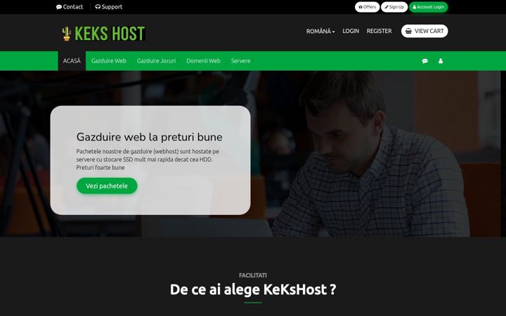 Screenshot of kekshost.com
