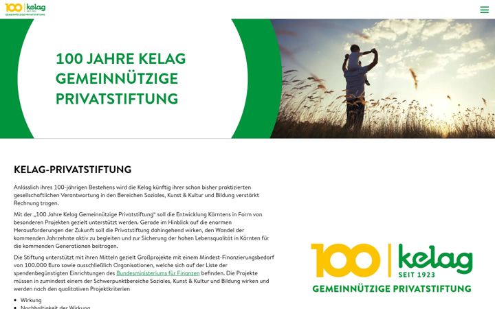Screenshot of kelag-privatstiftung.at