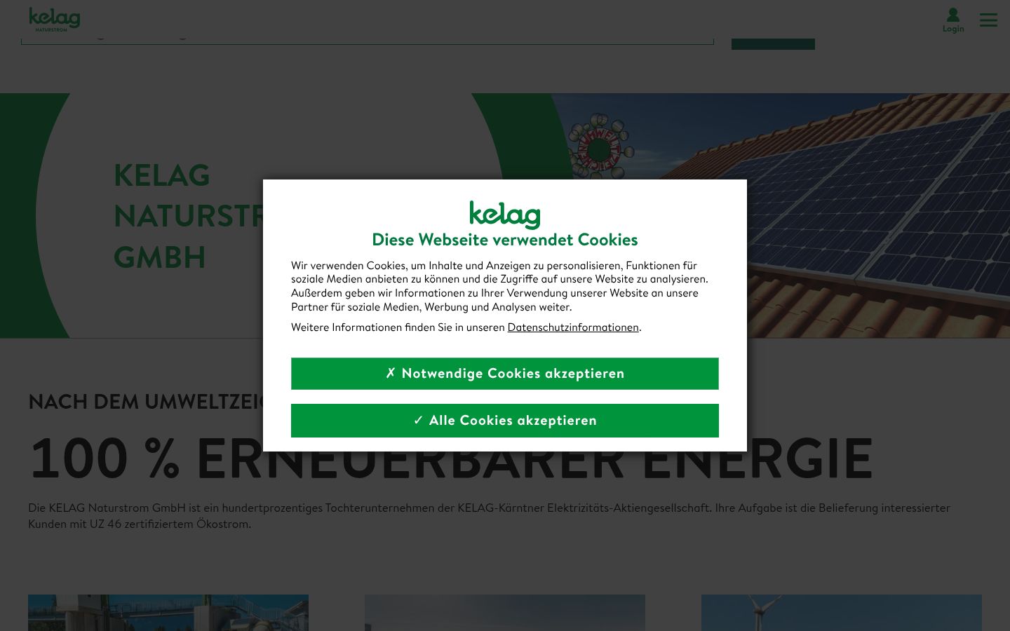 Snímka obrazovky banera súhlasu zobrazeného pred akoukoľvek interakciou