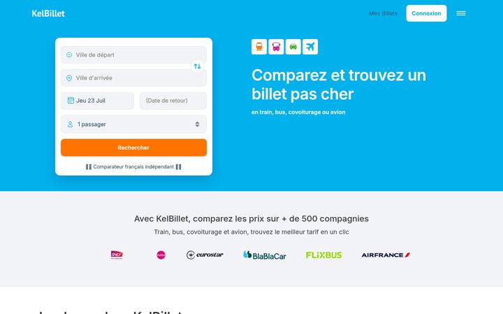Captură de ecran a kelbillet.com