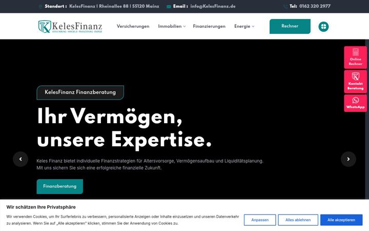 Screenshot of kelesfinanz.de