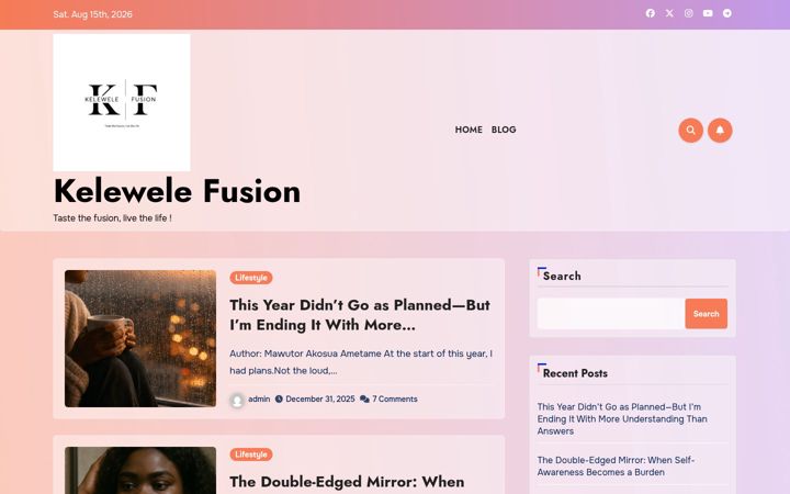 Screenshot of kelewelefusion.com