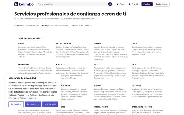Screenshot of kelimbo.com