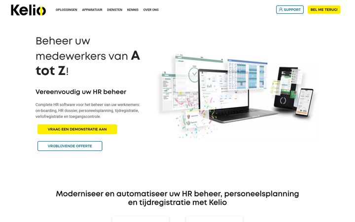 Screenshot of kelio.nl