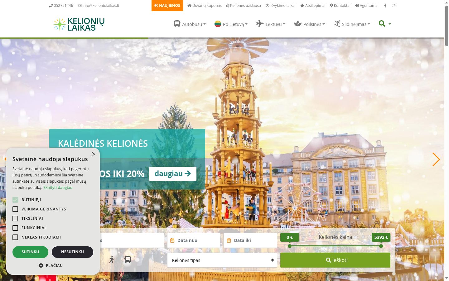 Screenshot of the consent banner shown before any interaction