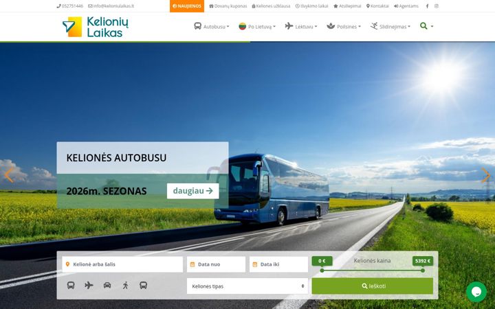 Screenshot of kelioniulaikas.lt