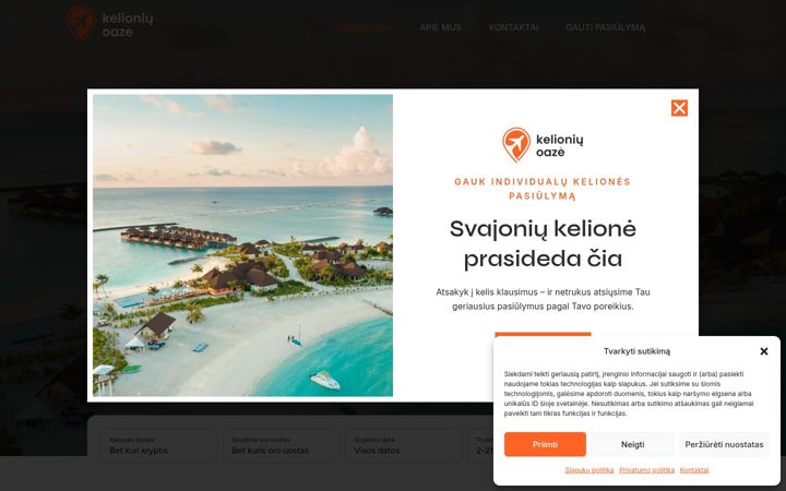 Screenshot of kelioniuoaze.lt