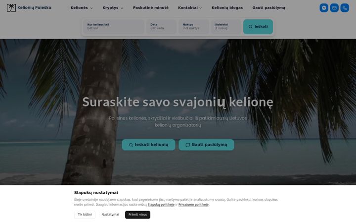 Screenshot of kelioniupaieska.lt