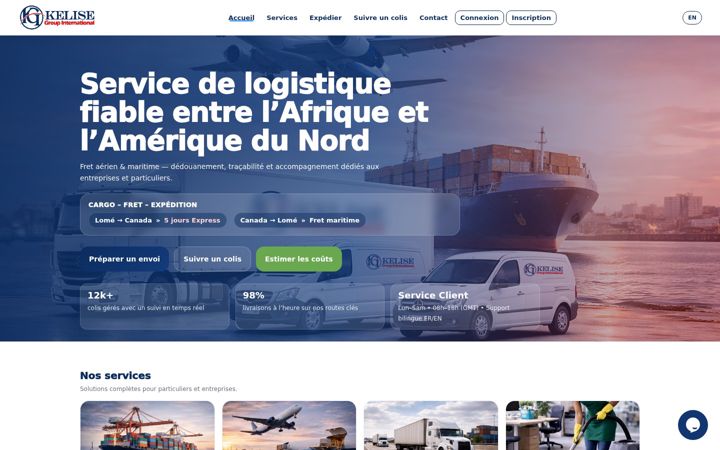 Screenshot of kelisegroup.com