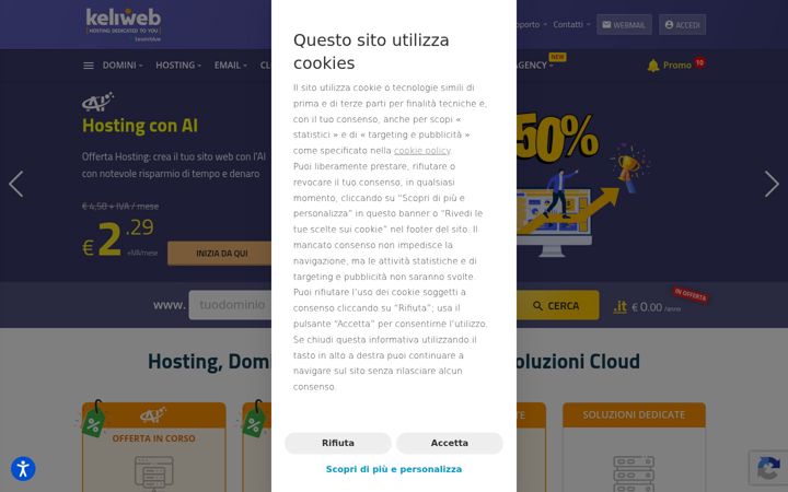 Captură de ecran a keliweb.it