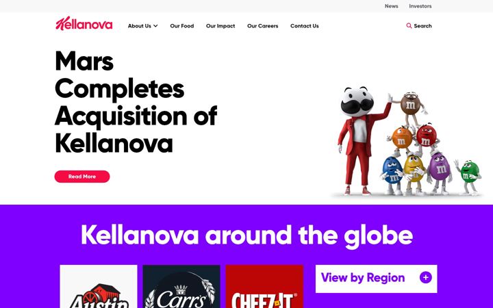 Screenshot of kellanova.com
