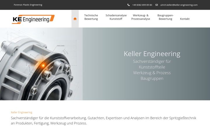 Screenshot of keller-engineering.com
