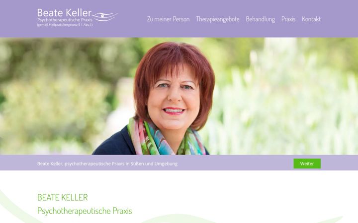 Screenshot of keller-psychotherapie.de