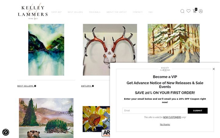 Screenshot of kelleylammersfineart.com