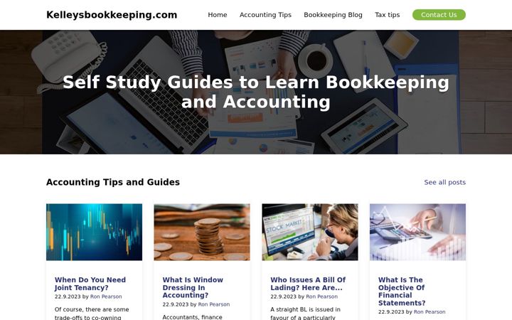 Screenshot of kelleysbookkeeping.com