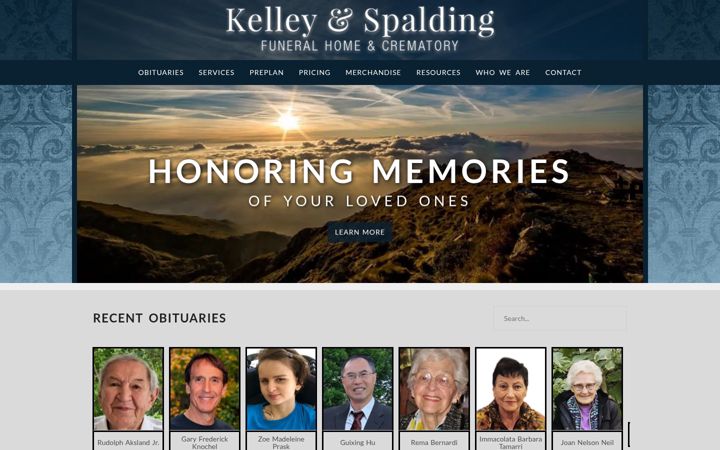 Screenshot of kelleyspaldingfuneralhome.com