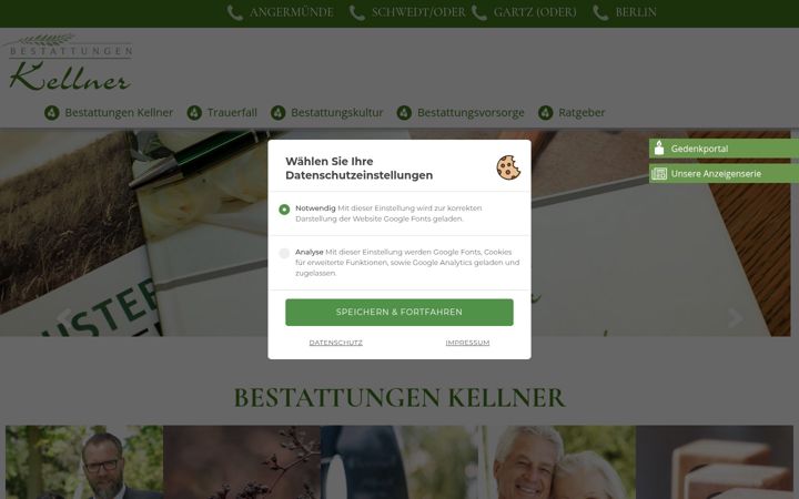 Screenshot of kellner-bestattungen.de